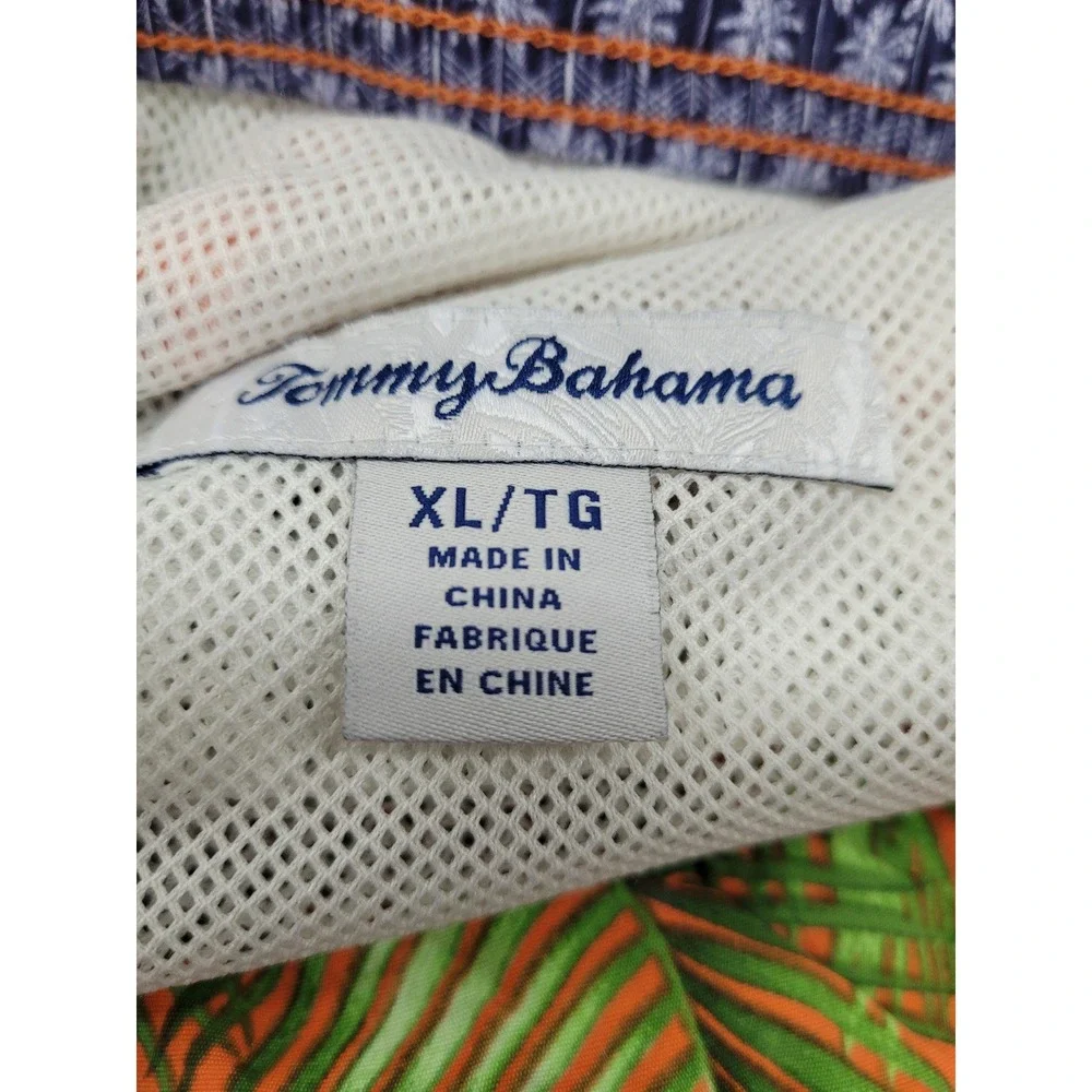 Tommy Bahama Swim Trunks Mens XL‎ Orange Tropical Floral Cargo Mesh